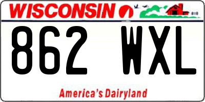 WI license plate 862WXL