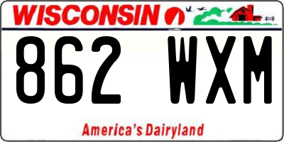 WI license plate 862WXM