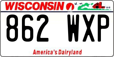 WI license plate 862WXP