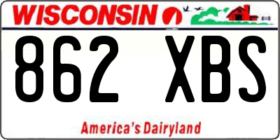 WI license plate 862XBS