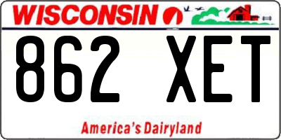 WI license plate 862XET