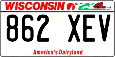 WI license plate 862XEV