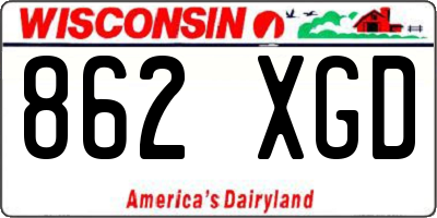 WI license plate 862XGD