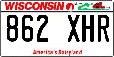 WI license plate 862XHR