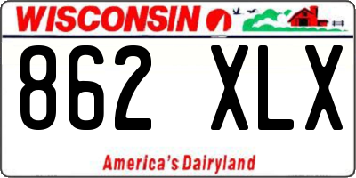 WI license plate 862XLX