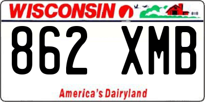 WI license plate 862XMB