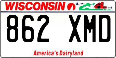 WI license plate 862XMD