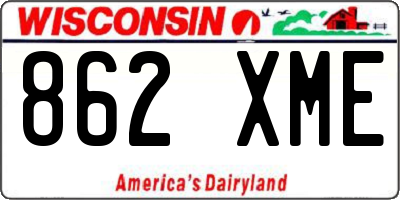 WI license plate 862XME