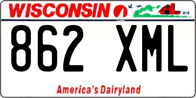 WI license plate 862XML