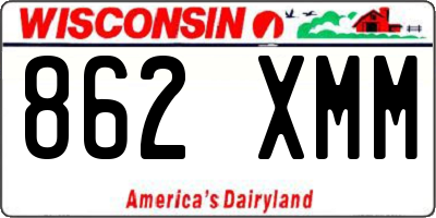 WI license plate 862XMM