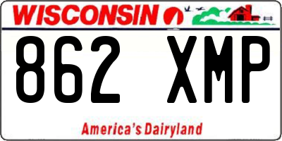 WI license plate 862XMP