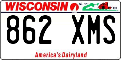 WI license plate 862XMS