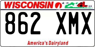 WI license plate 862XMX