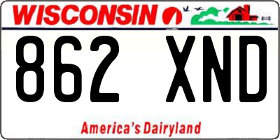 WI license plate 862XND
