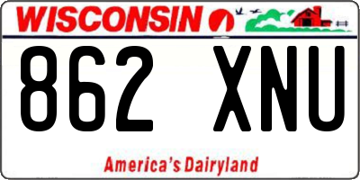 WI license plate 862XNU