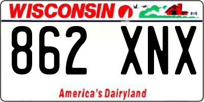 WI license plate 862XNX