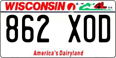 WI license plate 862XOD