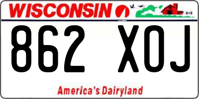 WI license plate 862XOJ