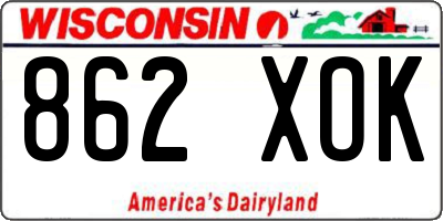 WI license plate 862XOK
