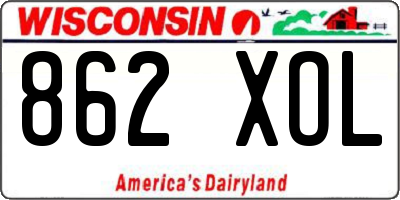 WI license plate 862XOL
