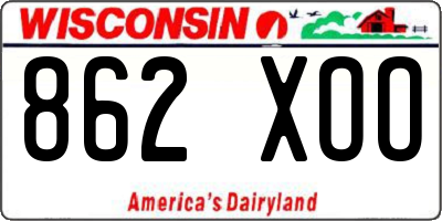 WI license plate 862XOO