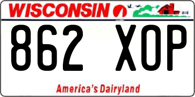 WI license plate 862XOP