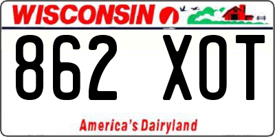 WI license plate 862XOT