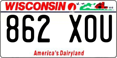 WI license plate 862XOU