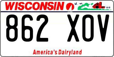 WI license plate 862XOV