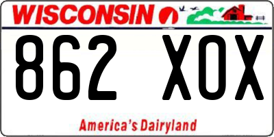 WI license plate 862XOX