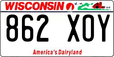 WI license plate 862XOY