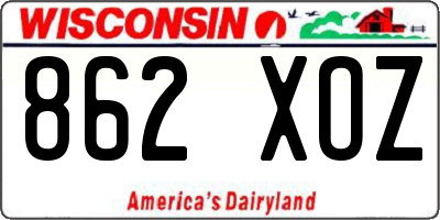 WI license plate 862XOZ