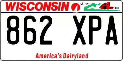 WI license plate 862XPA