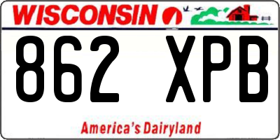 WI license plate 862XPB
