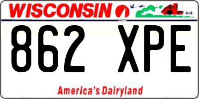 WI license plate 862XPE