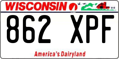 WI license plate 862XPF