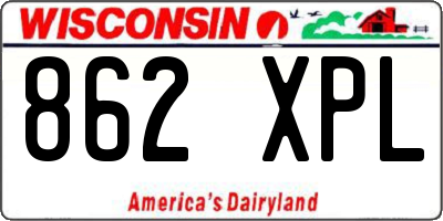 WI license plate 862XPL