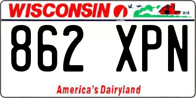 WI license plate 862XPN