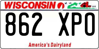 WI license plate 862XPO
