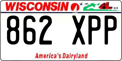 WI license plate 862XPP