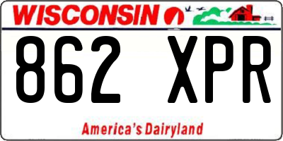 WI license plate 862XPR
