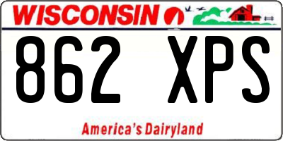 WI license plate 862XPS