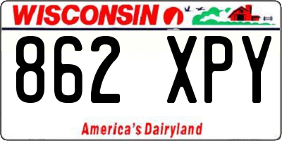 WI license plate 862XPY