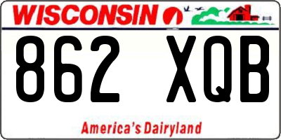 WI license plate 862XQB