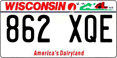 WI license plate 862XQE