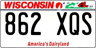 WI license plate 862XQS