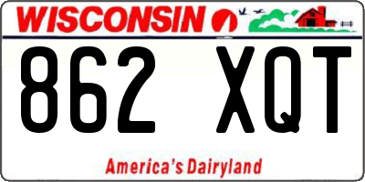 WI license plate 862XQT
