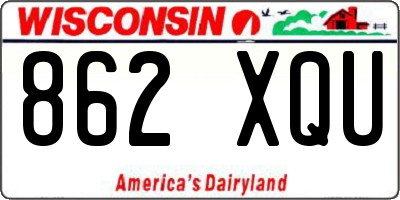 WI license plate 862XQU