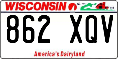 WI license plate 862XQV