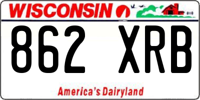 WI license plate 862XRB